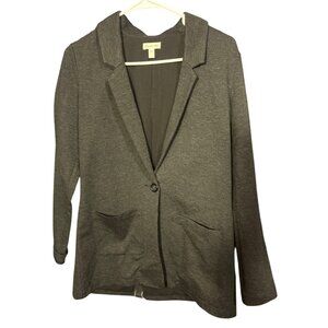 Garnet Hill Womens Gray Blazer Jacket Size 2 Wool Blend